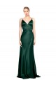 High V-Neck Long Full Length Sheath Formal Stretch Satin Bridesmaid Dress / Prom Dress Brisbane