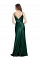 High V-Neck Long Full Length Sheath Formal Stretch Satin Bridesmaid Dress / Prom Dress Brisbane