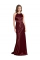 High Neck Halter Long Sleeveless Formal Stretch Satin Bridesmaid Dress / Prom Dress with Strappy Back Brisbane