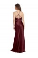 High Neck Halter Long Sleeveless Formal Stretch Satin Bridesmaid Dress / Prom Dress with Strappy Back Brisbane