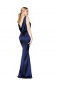 Sheath High Neck Formal Stretch Satin Bridesmaid Dress / Prom Dress Low Back Brisbane