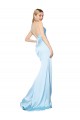 Double Straps V-Neck Sleeveless Formal Stretch Satin Bridesmaid Dress / Prom Dress with High Slit Brisbane