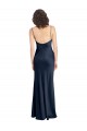 Cowl Neck Long Empire Waist Formal Stretch Satin Bridesmaid Dress with Open Back Brisbane