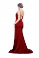 Cowl Front Neck Sweep Train Formal Stretch Satin Bridesmaid Dress / Prom Dress with High Side Split Brisbane
