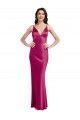 V-Neck Spaghetti Straps Slim Formal Stretch Satin Bridesmaid Dress / Prom Dress with Low Scoop Back Brisbane