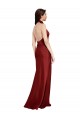 Backless Halter Long Formal Stretch Satin Bridesmaid Dress / Prom Dress Brisbane