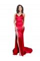 Mermaid Open Back Long Formal Stretch Satin Bridesmaid Dress / Prom Dress with High Slit Brisbane