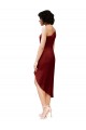 One Shoulder Cocktail Midi Length Short Formal Stretch Satin Wrap Style Bridesmaid Dress / Prom Dress Brisbane