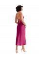 Midi Length V-Neck Short Formal Stretch Satin Bridesmaid Dress / Cocktail Prom Dress with Low Scoop Back Brisbane