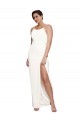 High Neck Formal Stretch Satin Bridesmaid Dress / Prom Dress with Low Back and Side Slit Brisbane
