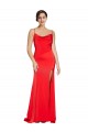 Low Back Cowl Neck Formal Stretch Satin Bridesmaid Dress / Prom Dress with High Side Slit Brisbane