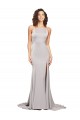 High Neck Low Back Long Full Length Formal Stretch Satin Bridesmaid Dress / Prom Dress Brisbane