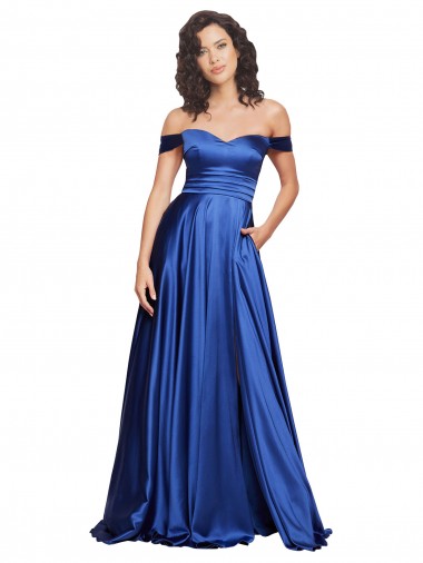Ball Gown Off the Shoulder Sweetheart Formal Stretch Satin Bridesmaid Dress / Prom Dress Brisbane