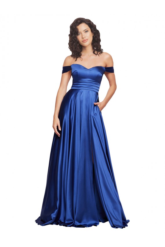 Ball Gown Off the Shoulder Sweetheart Formal Stretch Satin Bridesmaid Dress / Prom Dress Brisbane
