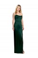 Scooped Strapless Neckline Stretech Satin Bridesmaid Dress / Prom Dress with Side Slit Brisbane