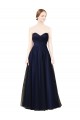 Draped Bodice Sweeheart Long Tulle Bridesmaid Dress Brisbane