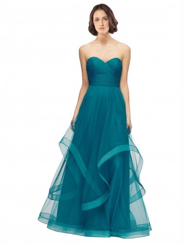 Sweetheart Tulle Bridesmaid Dress with Wide Waistband Brisbane