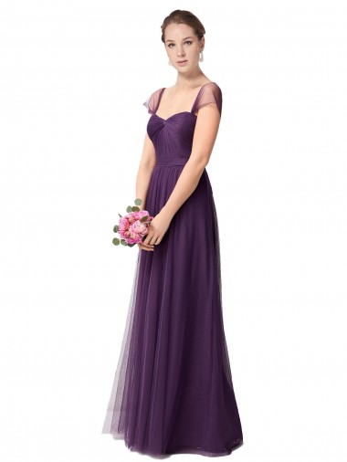 Full Length Long Tulle Bridesmaid Dress with Sweetheart Neckline Brisbane