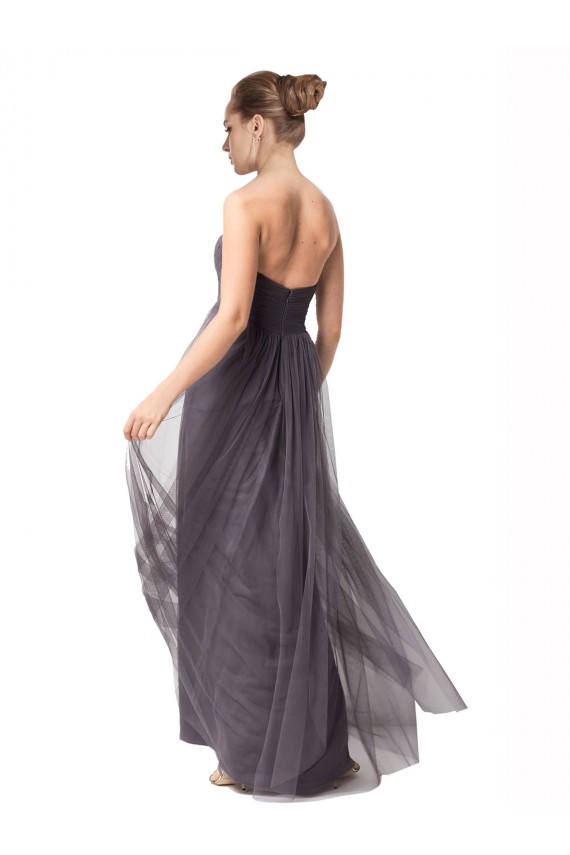 Long Sweetheart Tulle Bridesmaid Dress with Shirred Criss Cross Bodice Brisbane