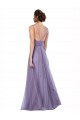 Flowy A-Line Tulle Bridesmaid Dress with Double Straps and V-Neck Brisbane