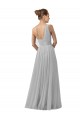 Floor Length Tulle Bridesmaid Dress with Shirred One Shoulder Bodice Brisbane