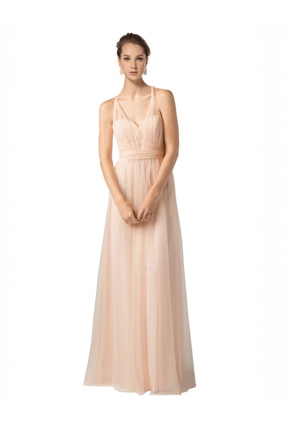 Sweetheart A-Line Tulle Bridesmaid Dress with Shirred Bodice Brisbane