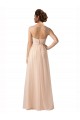 Illusion Sleeves Tulle Bridesmaid Dress with Shirred Bodice and Sweetheart Neckline Brisbane