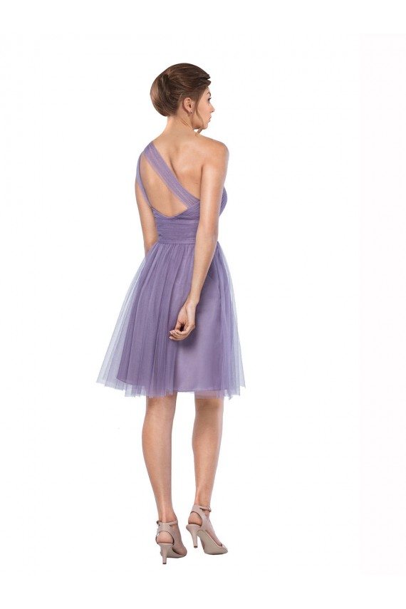 One Shoulder Short Knee Length Tulle Bridesmaid Dress Brisbane