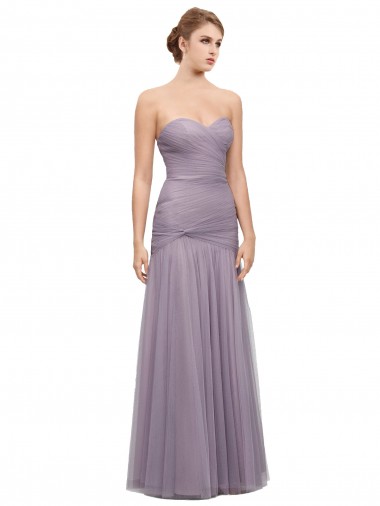 Draped Long Mermaid Sweetheart Tulle Bridesmaid Dress Brisbane