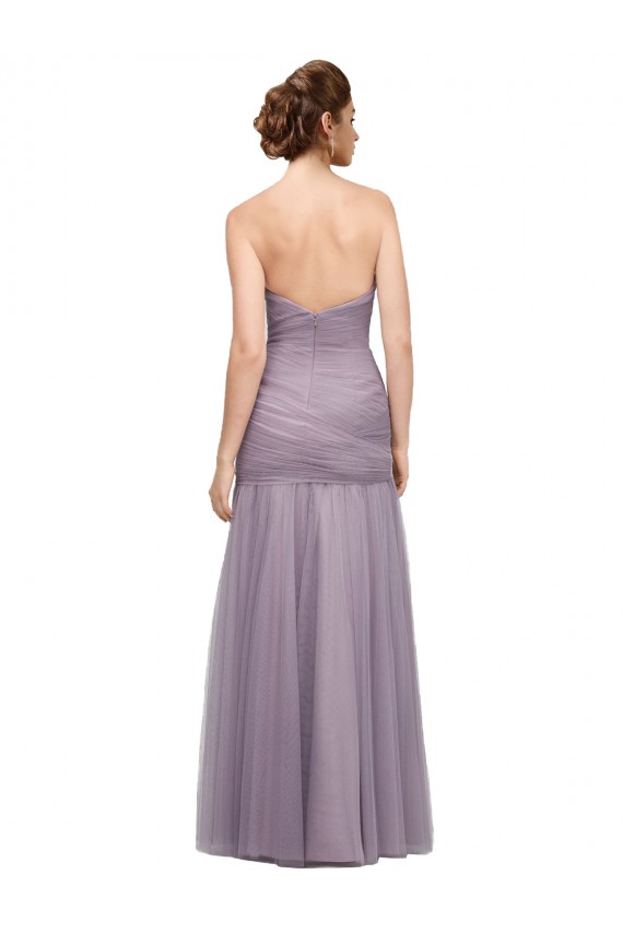 Draped Long Mermaid Sweetheart Tulle Bridesmaid Dress Brisbane