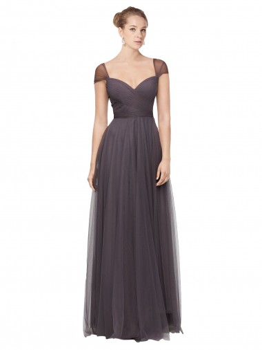 Sweetheart Neckline Long Tulle Bridesmaid Dress with Straps Brisbane