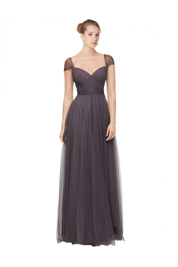 Sweetheart Neckline Long Tulle Bridesmaid Dress with Straps Brisbane