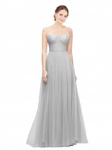 Long Twisted Sweetheart Neckline Tulle Bridesmaid Dress Brisbane
