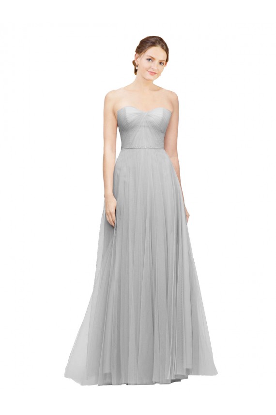 Long Twisted Sweetheart Neckline Tulle Bridesmaid Dress Brisbane