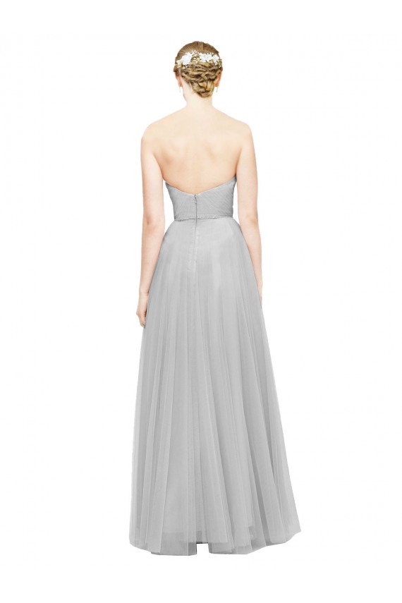 Long Twisted Sweetheart Neckline Tulle Bridesmaid Dress Brisbane
