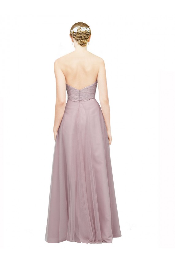 Sweetheart Neckline Long Tulle Bridesmaid Dress with Lace Bodice Brisbane