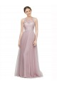 High Neck Long Tulle Bridesmaid Dress with Lace Bodice Brisbane