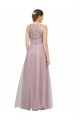 High Neck Long Tulle Bridesmaid Dress with Lace Bodice Brisbane