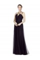 High Neck Long A-Line Tulle Bridesmaid Dress Brisbane
