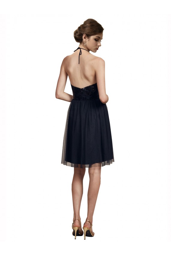 High Neck Illusion Bodice Bridesmaids Dress Brisbane