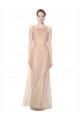 Long Tulle Bridesmaid Dress with Illusion Neck Brisbane