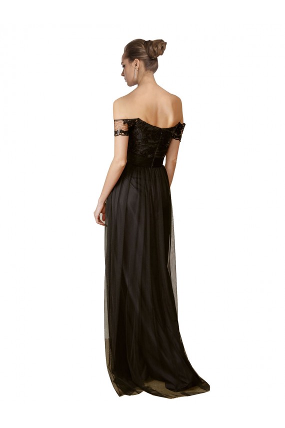 Off The Shoulder Sequined Lace Tulle Bridesmaid Dress Brisbane
