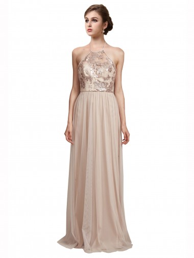 Sweetheart Tulle Bridesmaid Dress with High Neck Illusion Bodice Brisbane