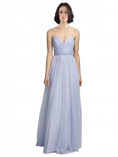 Spaghetti Strap Tulle Bridesmaids Dress with Ruched Bodice Brisbane