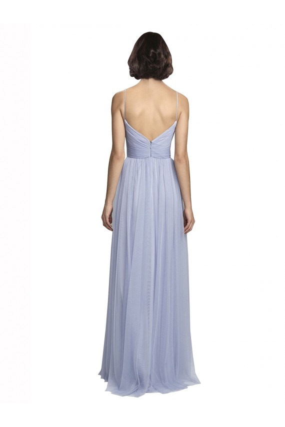 Spaghetti Strap Tulle Bridesmaids Dress with Ruched Bodice Brisbane