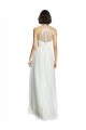 High Neckline Long Tulle Bridesmaid Dress with Illusion Front Brisbane