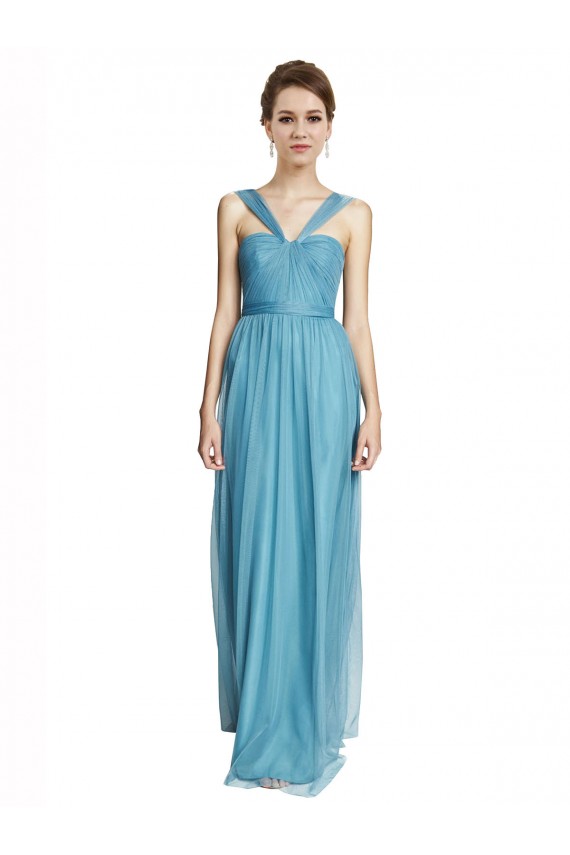 Floor Length Inverted V-Neck Tulle Bridesmaids Dress Brisbane