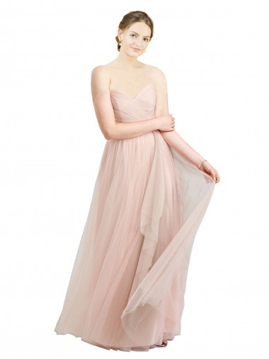 Long Floor Length Sweetheart Pleated Tulle Bridesmaid Dress Brisbane