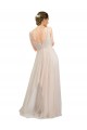 Scooped Neckline Long Tulle Bridesmaid Dress with Open Back Brisbane