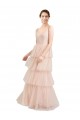 V-Neck A-Line Layered Long Tulle Bridesmaid Dress Brisbane
